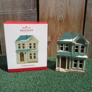 Brand New Hallmark Victorian Dollhouse Blue 2013 Signed Autographed Ornament